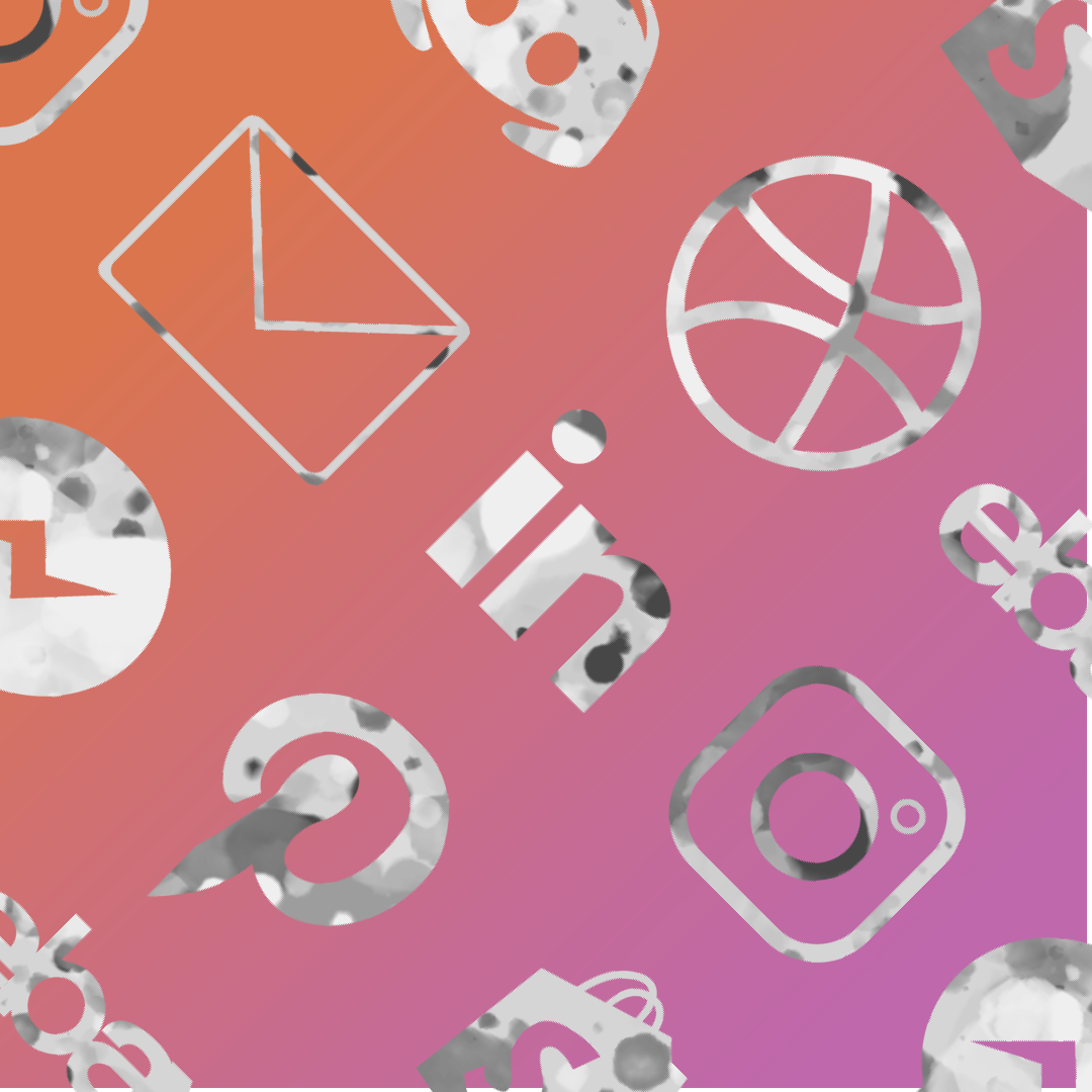 White Speckled Social Media Icons